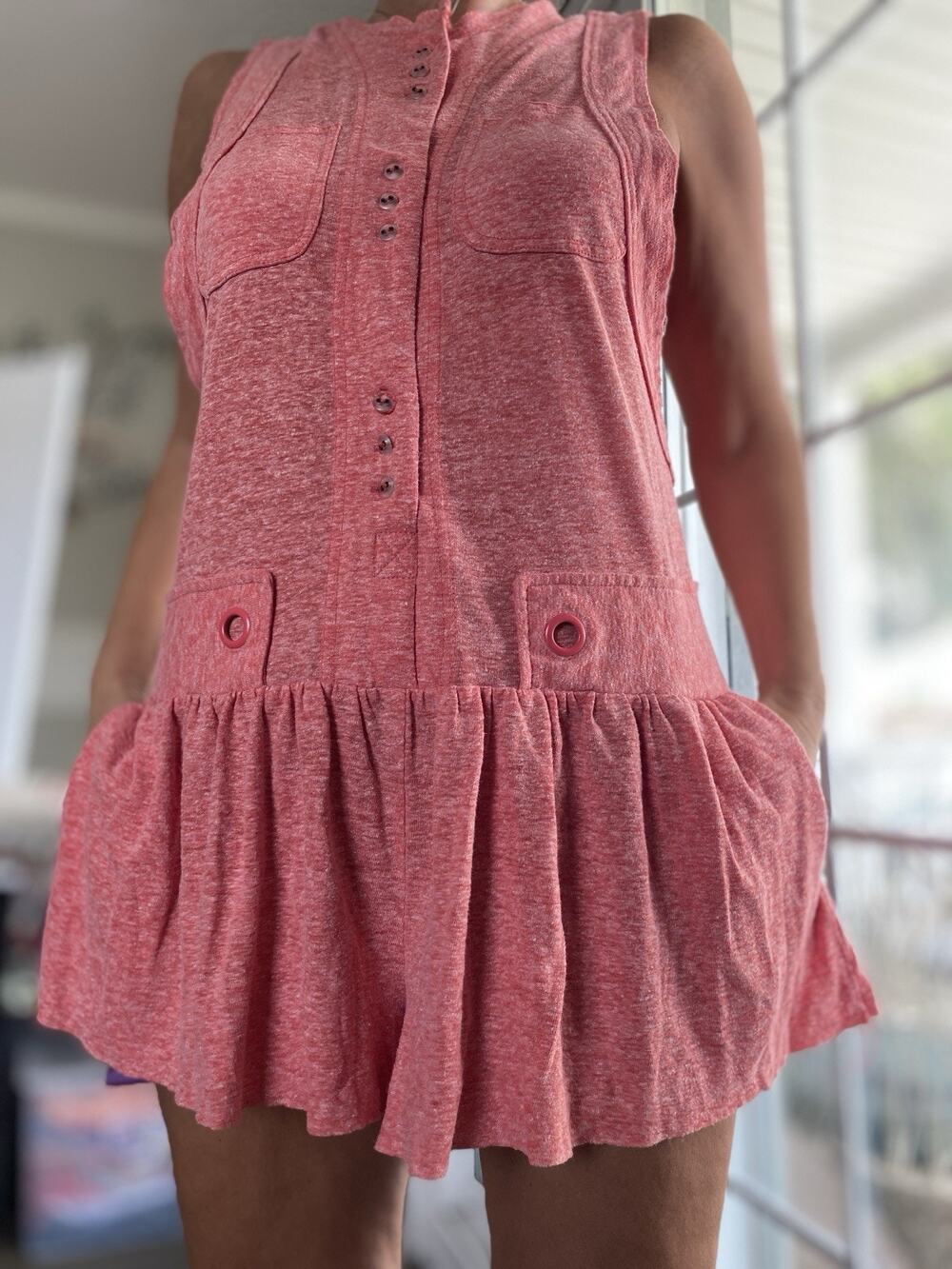 FREE PEOPLE Movement Smooth Sailing Romper Orange pink S